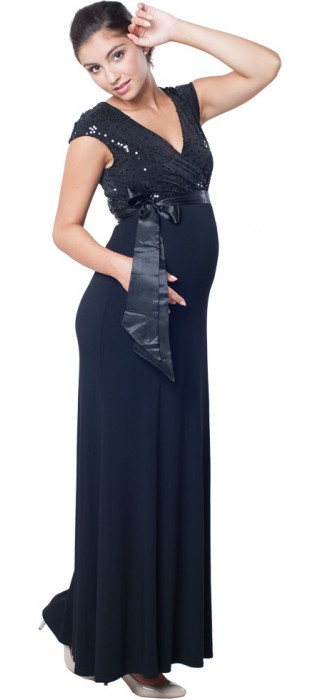 Těhotenské šaty - MEGHEN TWILIGHT BLACK Long