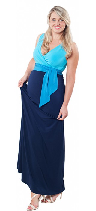 Těhotenské šaty - Madeline Blue Long